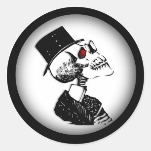 Red Eye Skeleton Classic Round Sticker