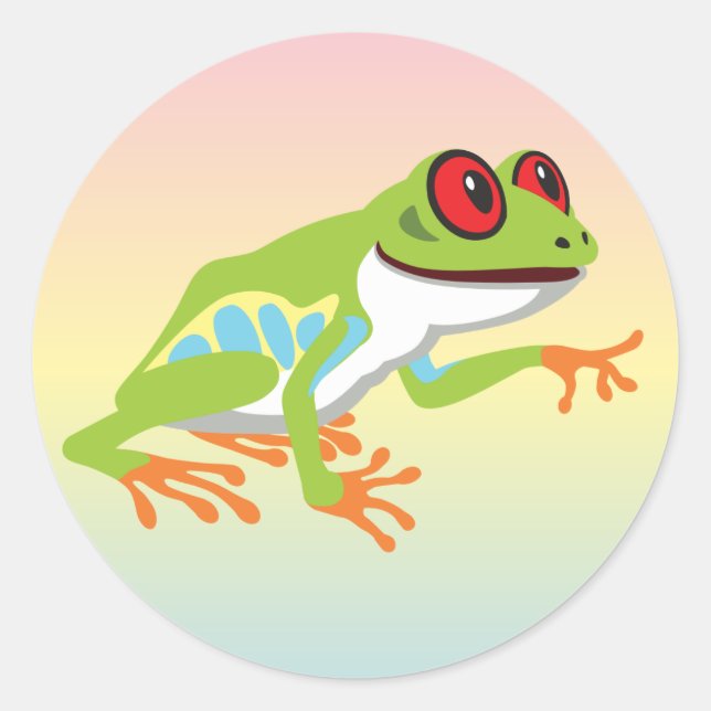 red eye tree frog classic round sticker (Front)