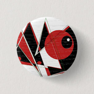 Red Eye Watching Badge 1 Inch Round Button