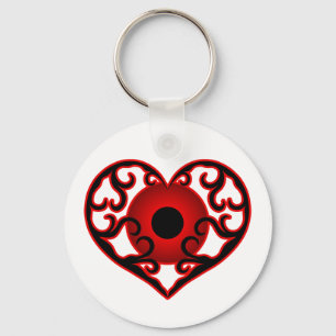 Red eyeball in heart keychain