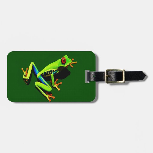 Red-Eyed Green Tree Frog Luggage Tag (Front Horizontal)