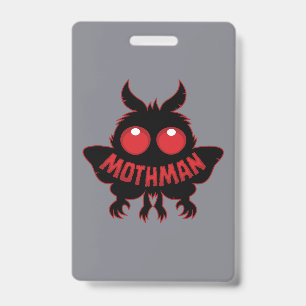 Red-Eyed Mystery Mothman Silhouette Badge