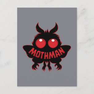 Red-Eyed Mystery Mothman Silhouette Postcard