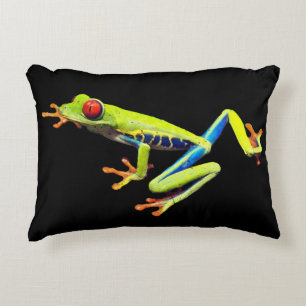 Red Eyed Painted Tree Frog  Accent Pillow