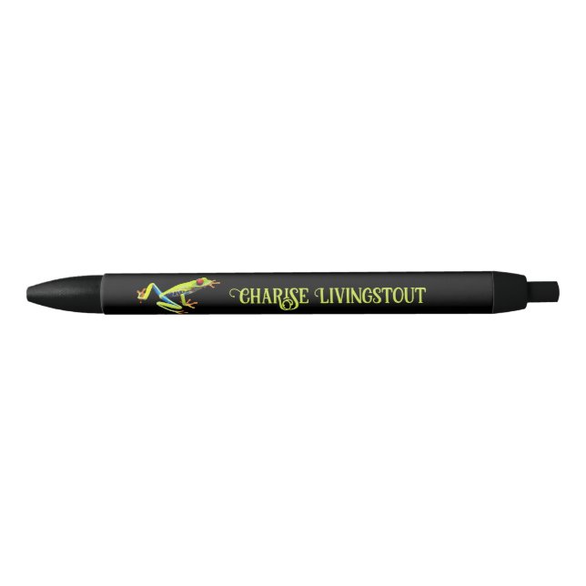 Red Eyed Painted Tree Frog  Black Ink Pen (Front)