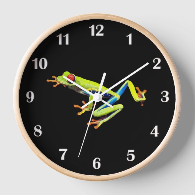 Red Eyed Painted Tree Frog  Clock (Front)