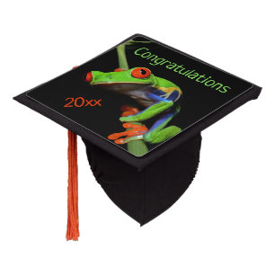 Red Eyed Painted Tree Frog Congratulations Date Graduation Cap Topper