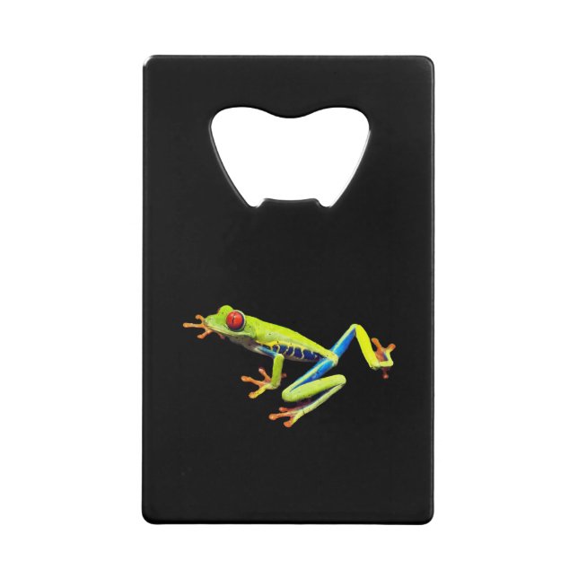 Red Eyed Painted Tree Frog  Credit Card Bottle Opener (Front)