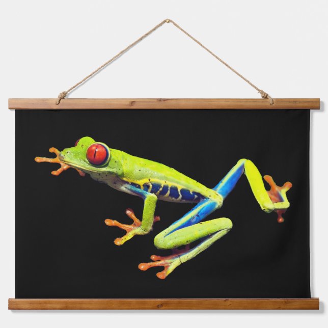 Red Eyed Painted Tree Frog  Hanging Tapestry (Front)
