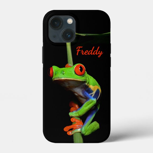 Red Eyed Painted Tree Frog Personal Name Case-Mate iPhone Case (Back)