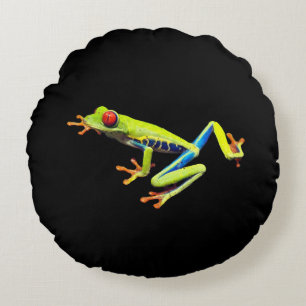 Red Eyed Painted Tree Frog Round Pillow