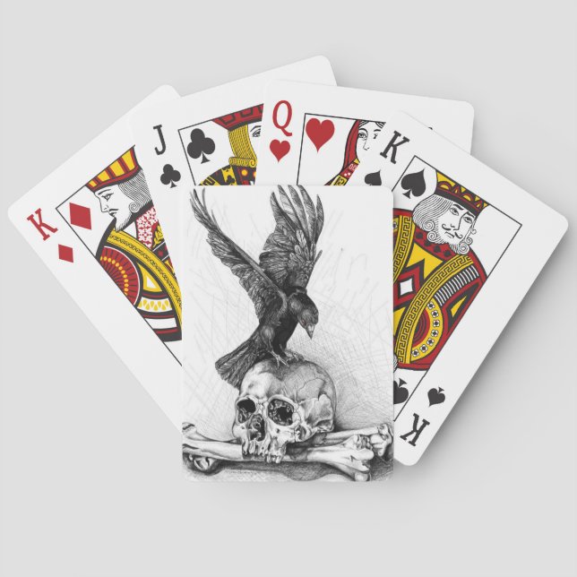 Red Eyed Raven Playing Cards (Back)