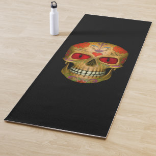 Red  Eyed Sugar Skull Zombie Yoga Mat
