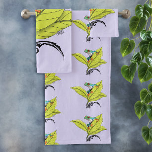 Red Eyed Tree Frog Bath Towel Set