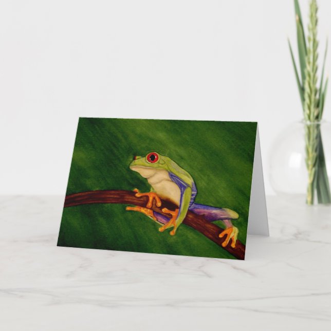 Red Eyed Tree Frog Blank Greeting Card (Front)