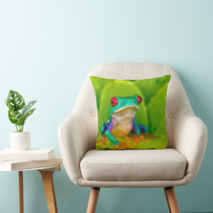 Red-eyed tree frog, Costa Rica Throw Pillow