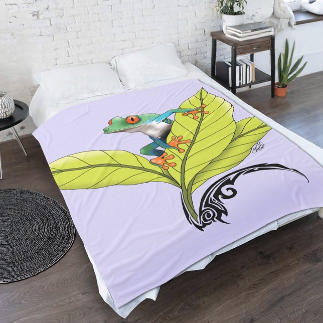 Red Eyed Tree Frog Fleece Blanket (Creator Uploaded)
