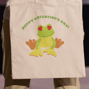 Red Eyed Tree Frog Hoppy Valentine's Day Tote Bag