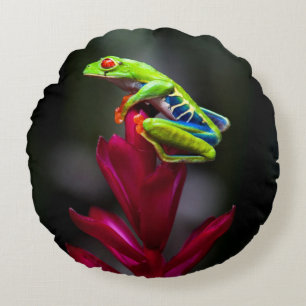 Red-eyed Tree Frog Round Pillow