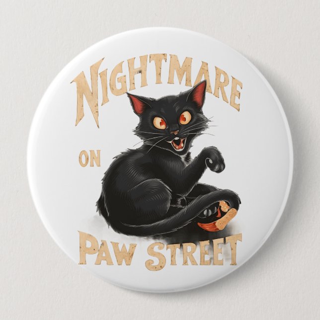 Red Eyes and Scary Shadows 4 Inch Round Button (Front)