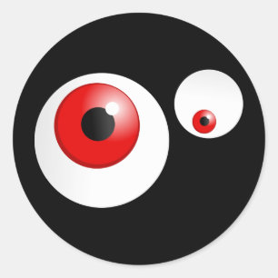 Red Eyes Classic Round Sticker
