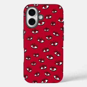 Red Eyes Pattern - Horror Gothic Aesthetic iPhone 16 Case