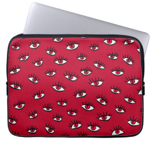 Red Eyes Pattern - Horror Gothic Aesthetic Laptop Sleeve