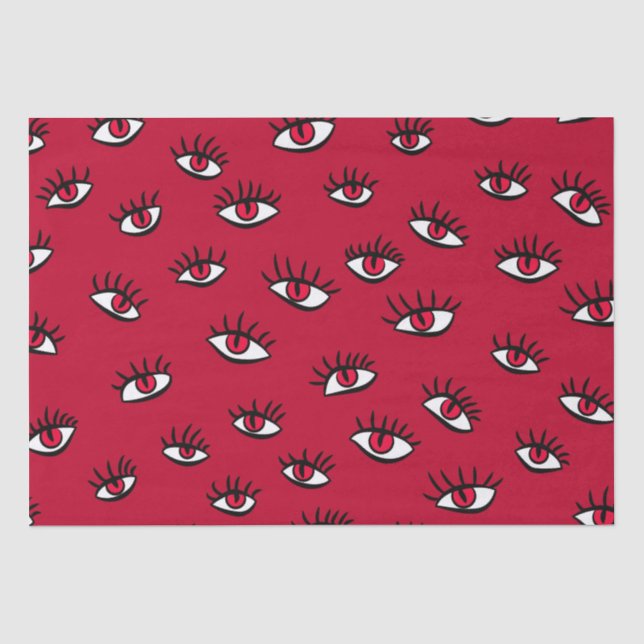 Red Eyes Pattern - Horror Gothic Aesthetic Tissue Paper (Front)