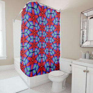 Red Fabrics Flowers Pattern