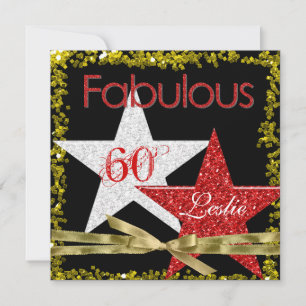 RED FABULOUS 60 Birthday Invitation
