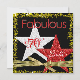 RED FABULOUS 70 Birthday Invitation