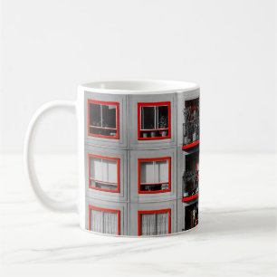Red Facade Zuidoost Balcony Building Photography Coffee Mug