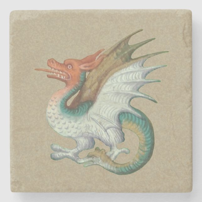 Red-Faced Dragon Stone Coaster (Front)
