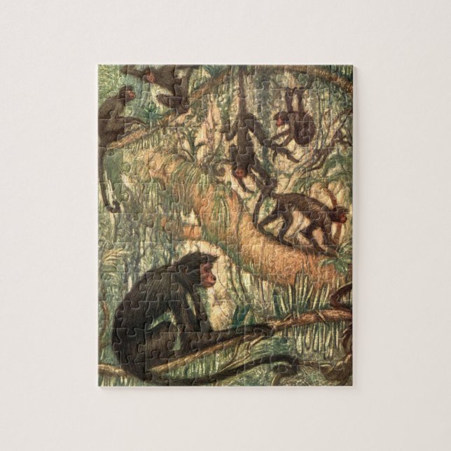 Red Faced Spider Monkeys by Louis Sargent Jigsaw Puzzle (Vertical)