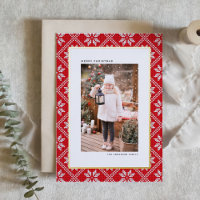 Red Fair Isle Knit Pattern Photo Christmas