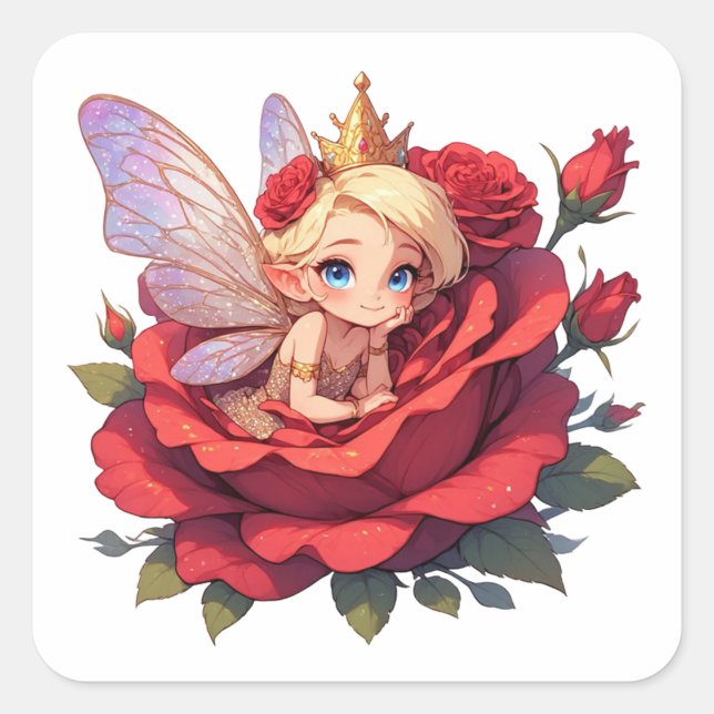 🌹 Red Fairy Rose Sticker For Fairycore Fans 🧚 (Front)