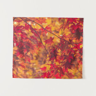 Red Fall Foliage Trees Nature SMALL Tapestry