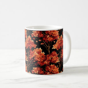 Red Fall Maple Tree Seamless Pattern Graphic Coffee Mug