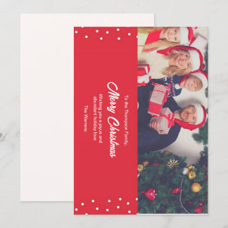 Red Family Photo Christmas Card