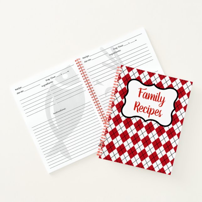 Red Family Recette Carnet livre de cuisine cadeau (Intérieur)