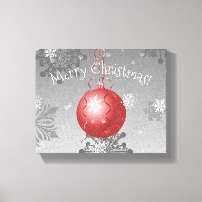 Red Fancy Christmas Ornament Canvas Print (Front)