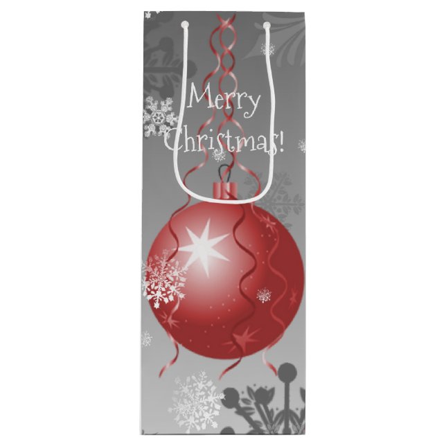 Red Fancy Christmas Ornament Gift Bag (Front)