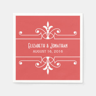 Red Fancy Ornamental Paper Napkins