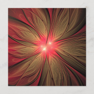Red fansy fractal flower  advice card