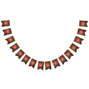 Red fansy fractal flower bunting flags