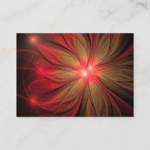 Red fansy fractal flower  business card