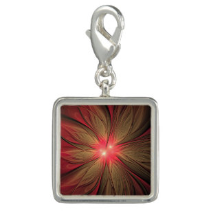 Red fansy fractal flower  charm