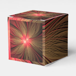Red fansy fractal flower favor box