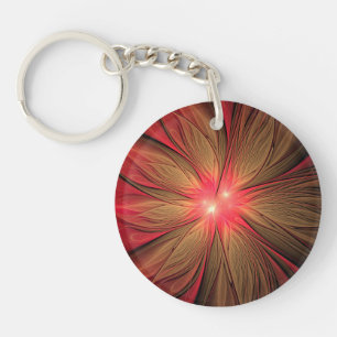 Red fansy fractal flower  keychain