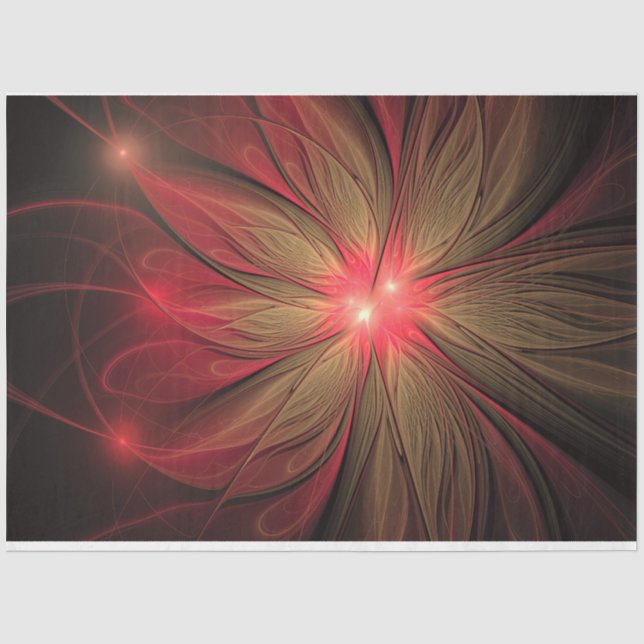 Red fansy fractal flower  tissue paper (Front)